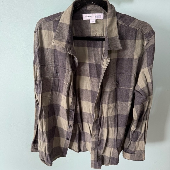 Old Navy Regular-Fit Built-In Flex Patterned Flannel Shirt Size Large - Picture 1 of 5
